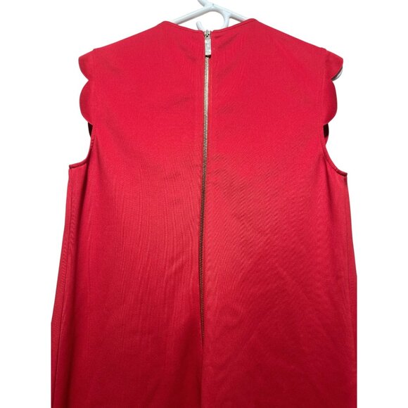 Ted Baker Jasmint Scallop Overlay Dress Womens 3 Size 8 Red Knee Length Classic - Picture 9 of 16